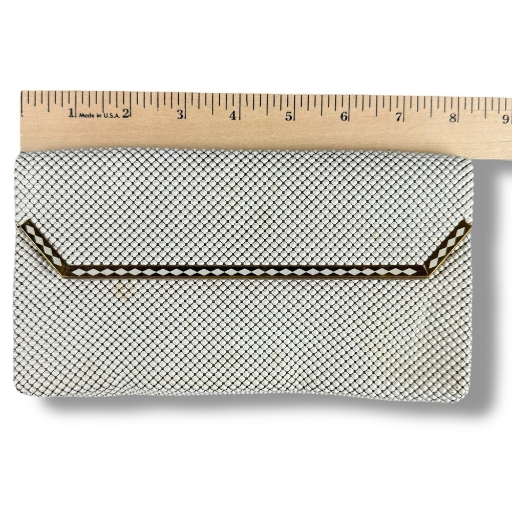 Vintage Whiting & Davis Mesh Clutch Made in USA w/‎ Mirror Gold Tone Trim *READ* - Picture 10 of 16